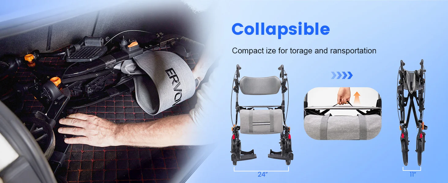 Amazon Listing Design for a 2-in-1 Rollator Transport Chair ecommerce product visual