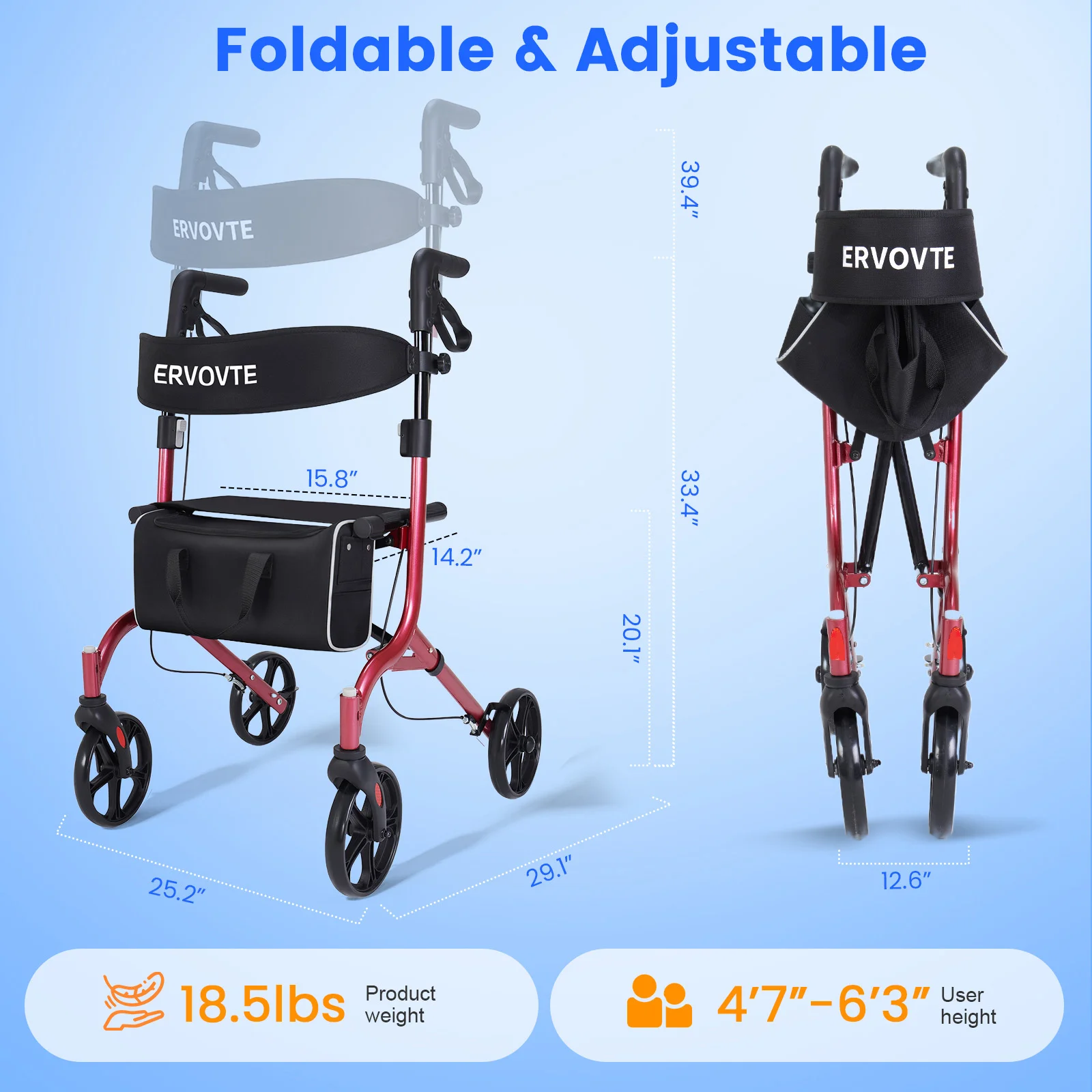 Rollator Walker Amazon Listing Design ecommerce product visual