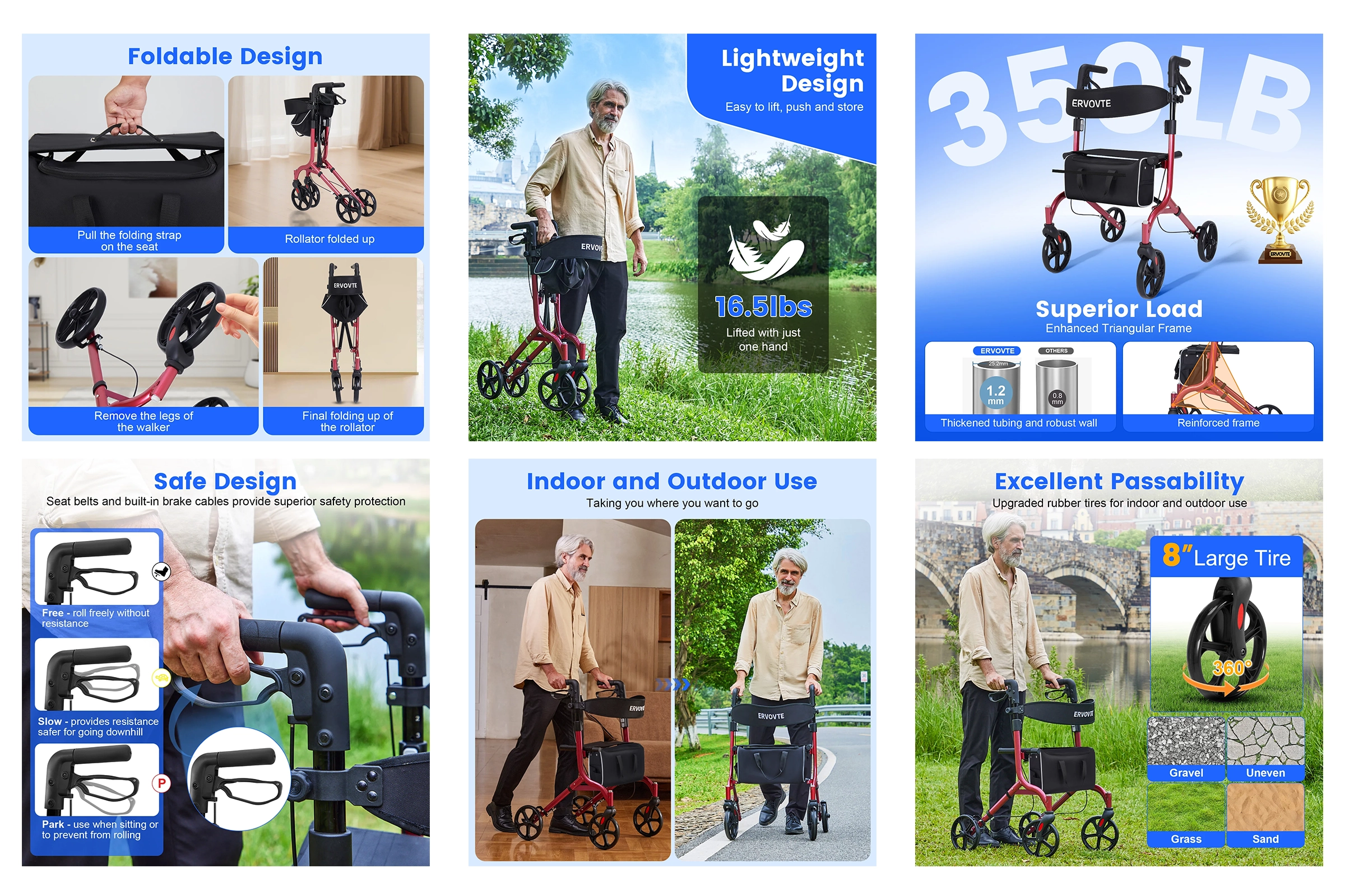 Rollator Walker Amazon Listing Design ecommerce product visual