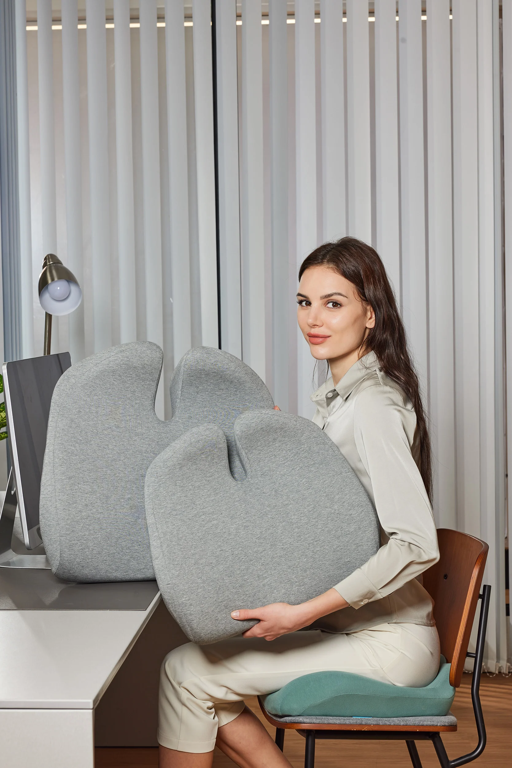 Ergonomic Seat Cushion & Lumbar Support Photography ecommerce product visual