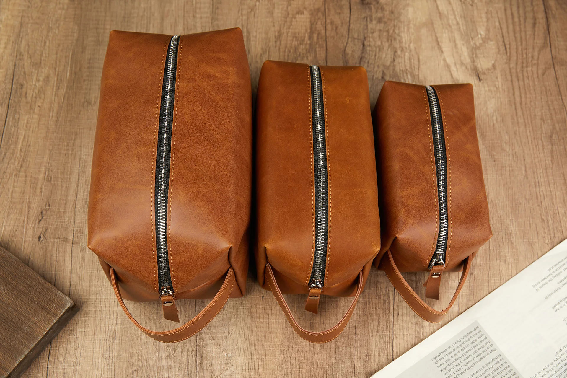 Leather Toiletry Bag Product Photography visual production example