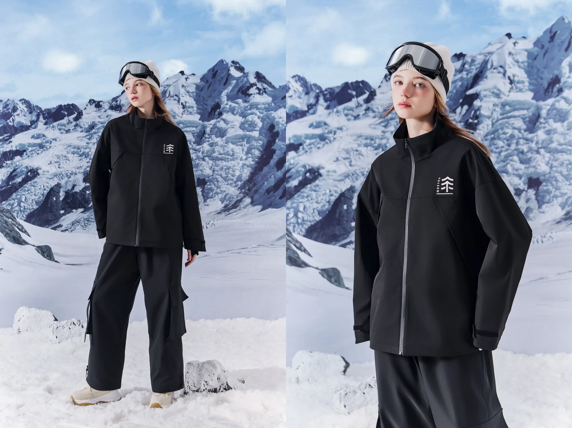 Black Ski Jacket Product Photography visual production example